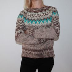 Norwegian sweater Fair Isle knit sweater Wool knit Nordic lopapeysa sweater Hand knit autumn sweater Knitted Jacquard pullover sweater * Please check carefully the described measurements before you decide to purchase this item. The model is 170 cm tall and wears M/L size. length sweaters - 59 cm (23.2 inch) sweaters width - 48 cm (18.9 inch) length of sleeves from the shoulder - 75 cm (29.5 inches) * The color is slightly different from the actual one Care Instructions: Machine wash delicate or Nordic Crew Neck Sweater For Fall, Cozy Fair Isle Pattern Sweater, Fall Fair Isle Long Sleeve Sweater, Nordic Knit Sweater For Fall, Winter Jacquard Knit Beige Sweater, Nordic Brown Jacquard Knit Sweater, Fall Knitting Pattern With Fair Isle Design, Brown Nordic Jacquard Knit Sweater, Scandinavian Long Sleeve Sweater For Fall