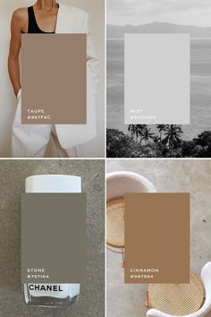 four different shades of brown and white with the same color scheme in each one, there is