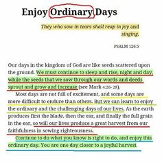 an open book with the words enjoy ordinary days