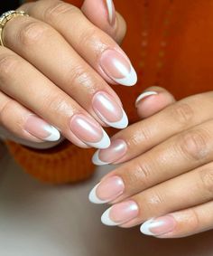 Ombre Almond Nails, Nude Almond Nails, Minimalist Glam, White Tips, The Perfect Wedding, Almond Nails, Timeless Classic, Almond