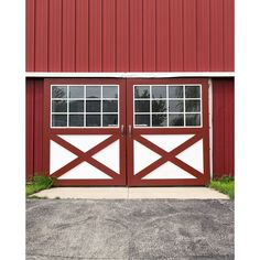 Red Barn Doors Printed Backdrop Red Barn Door, Door Weather Stripping, Wood Backdrop, Brick And Wood, Wedding Photo Props, Steel Door, Vinyl Backdrops, Printed Backdrops, Weather Stripping