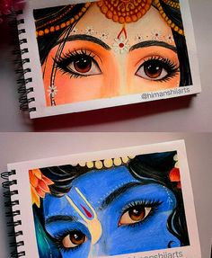 two notebooks with pictures of women's faces on them