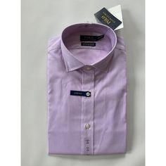 100% Stretch Cotton Imported Button Closure Button-Down Applied Button Placket. Classic Purple Cotton Dress Shirt, Classic Purple Dress Shirt For Work, Purple Slim Fit Button-up Shirt, Purple Spread Collar Business Shirt, Short Sleeve Dress Shirt With Buttons For Business, Short Sleeve Dress Shirt For Business, Classic Purple Dress Shirt For Formal Occasions, Classic Purple Shirt With Button Cuffs, Classic Purple Collared Shirt