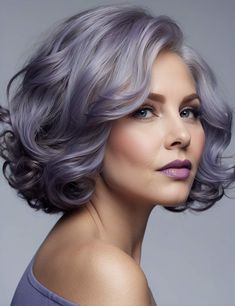 2024 Hair Color Trends For Women Over 50 Short Silver Hair, 2023 Hair, Lavender Hair, Different Hair Types, Gray Hair Highlights, New Hairstyle