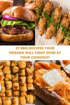 Fire up those grills! 27 BBQ recipes that'll turn your backyard into the hottest spot in town! From ribs to sides, your friends won't want to leave! Marinated Chicken Kebabs, Pork Burritos, Grilled Peppers And Onions, Bbq Turkey, Bacon Wrapped Pork