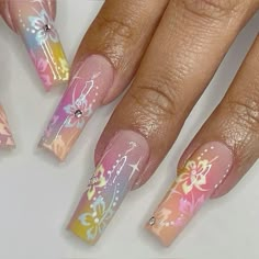 Nail Inspo Summer, Hawaii Nails, Really Cute Nails, Soft Nails, Minimalist Nails, Fire Nails, Funky Nails, Pretty Acrylic Nails