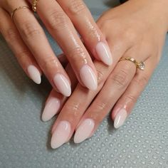 Minimalist Nail Art Designs Simple, Milky Pink Almond Nails, Big Nails, Engagement Nails, Milky Nails, Her Nails, Beauty Inspo, Bride Nails, Neutral Nails