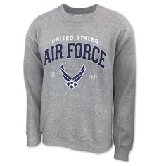 AIR FORCE WINGS EST. 1947 CREWNECK SWEATSHIRT (GREY) 2 Air Force Sweatshirt, Personal Closet, Military Humor, Wings Logo, United States Air Force, Us Air Force, Grey Sweatshirt, Air Force, Mens Sweatshirts