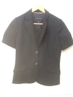 Excellent used condition. Free shipping in the US. Location: SR-23 Classic Short Sleeve Blazer With Buttons, Classic Short Sleeve Fall Blazer, Workwear Blazer With Buttons, Single Breasted Short Sleeve Blazer For Fall, Fall Short Sleeve Blazer With Button Closure, Casual Short Sleeve Blazer With Button Closure, Short Sleeve Jacket, Sleeve Jacket, Black Wool