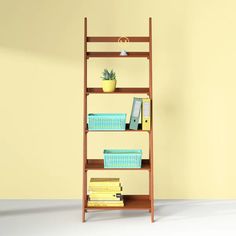 Brock Ladder Bookcase Bookcase Wood, 5 Shelf Bookcase, Office Bookcase, Wayfair Furniture, Nursery Furniture Sets, Teen Bedding, Kitchen Wallpaper, Ladder Bookcase, Menu Furniture