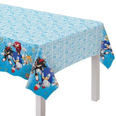 sonic the hedgehog tablecloth with blue background