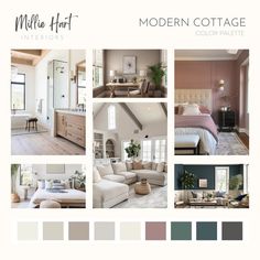 the interior design and color scheme for modern cottage