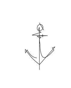 an anchor is drawn in black ink on a white background