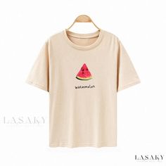 Lasaky - Avocado Green Short-Sleeve Uniform Shirt with Loose Fit and Fruit Pattern Floral Clothing, Uniform Shirt, Uniform Shirts, Colorful Fruit, Floral Outfit, Fruit Print, Fruit Pattern, Avocado Green, Green Shorts