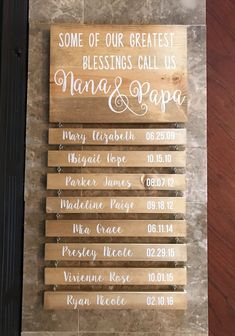 some of our greatest blessing call us nama and papa on wood signs hanging from the wall