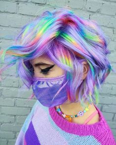 ғᴜᴄᴋɪɴɢ ʜᴀɪʀ ™ on Instagram: “⚡️ E L E C T R I C ⚡️ #l #fuckinghair by @adlydesign” Halloween Hair Ideas, Holographic Hair, Rainbow Hair Color, Dye Ideas