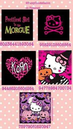 the hello kitty wallpapers are all in different colors and sizes, including black, pink