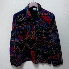 Vintage Chicos Spanish Western Boho Vibes Colorful Heavily Embroidered Button Up Shacket Sz 2 But Rubs Like A Medium (Chicos Sizing Is Different Than Regular Sizing) Chicos 2 Is A Large Or 12 But This Is More Vintage I Think And Fits A Medium To Large Best Imo Gorgeous Condition Awesome Piece Johnny Was Vibes Very Unique And So Beautiful For Summer Measurements To Come Chicos 2 Is Like A Medium I Think Colors: Every Color Of The Rainbow And Some!! Textured Bc Of Embroidery Quality Silver Engraved Buttons Base: Cotton & Rayo Appliqu: Polyester Bundle Foe 25% Off Today!! Cross Posted I Only Have This One Don’t Miss Out! Resort Wear, Travel, Boho Chic, Whimsical, Co Western Boho, Johnny Was, Boho Vibe, Colorful Boho, Resort Wear, Rainbow Colors, Boho Chic, Paisley, Black Pink