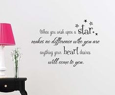 Buy When You Wish Upon a Star Makes no Difference who You are Anything Your Heart Desires Will Come playroom Sticker Nursery Vinyl Saying Lettering Wall Art Inspirational Sign Wall Quote Decor 195 Lettering Wall Art, Storage Baskets With Lids, Wish Upon A Star, Letter Wall Art, Vinyl Quotes, Quote Decor, Inspirational Signs