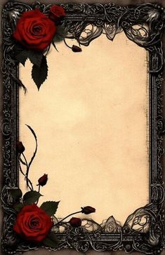 an old fashioned frame with roses on it