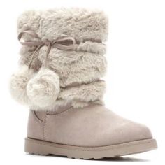 Makalu Cozy Winter Boots. Size 2m. New/Never Worn For Cute And Cozy Winter Style, Give Her The Makalu Cozy Land Faux Fur Boot. She'll Be The Cutest Little Snow Angel With These Slip On Boots Featuring Plush Faux Fur Shaft, Sweet Bow And Pom-Pom Accents, And An Easy On And Off Design. Soft Microfiber Upper Cute Pom Pom Accents 7 1/2 Inch Shaft Height Textured Outsole For Traction Plush Faux Fur Covered Shaft Full-Length Zipper At The Instep For Easy On Wear Cozy Faux Fur Lining Cushioned Footbed Fuzzy Soft Boots, Cute Womens Winter Boots, Boots With Pom Poms, Winter Boots With Fur, Cute Fall Boots For Women, Winter Boots Cute, Cute Winter Outfits For Snow, Fluffy Winter Boots