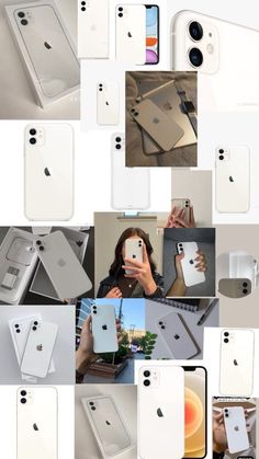 an image of many different cell phones and their packagings are shown in this collage