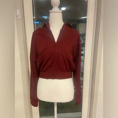 Beautiful Stylish Maroon Colored Light Weight Jacket From Bcbg Shop King Of Prussia Mall In Pa. Never Used. Brand New With Tags. Sporty Long Sleeve Cropped Jacket For Fall, Red Fitted Sporty Hoodie, Trendy Red Track Jacket For Fall, Sporty Fitted Red Hoodie, Fitted Hoodie With Zipper Closure, Red Sporty Hooded Jacket For Fall, Sporty Red Hooded Jacket For Fall, Red Athleisure Outerwear For Fall, Red Fitted Hoodie