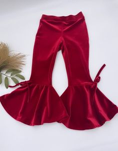 Velvet bottoms, Valentine's pants Toddler Bell Bottoms, Velvet Bottoms, Velvet Bell Bottoms, Ruffle Leggings, Bell Pants, Velvet Flares, Fall Pants, Purple Girls, Stylish Pants