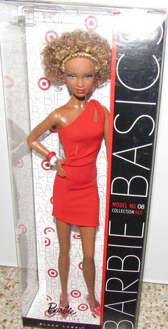 We are offering a gorgeous MIB & NRFB "Barbie Basics Black Label. This gorgeous beauty has painted facial features, closed mouth with a soft pink lip color, soft red cheeks, soft golden hair and beautiful painted brown eyes.  She comes wearing a slim fitted sleeveless red dress.  All accessories included .  The box is in good condition. Take a moment to visit our shop for more interesting and unique items. Our items are guaranteed and we add weekly so check back often. Thank you for looking. Sleeveless Red Dress, Pink Lip Color, Red Cheeks, Barbie Basics, Golden Hair, Soft Red, Facial Features, Pink Lips, Vintage Barbie