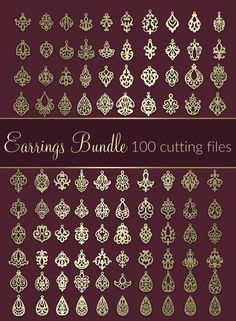 the earrings bundle is shown in gold on a maroon background with white text that reads, ear