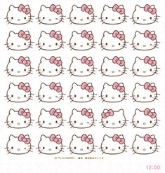 an image of hello kitty stickers on a white background with the words hello kitty written in