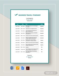 business travel itinerary template