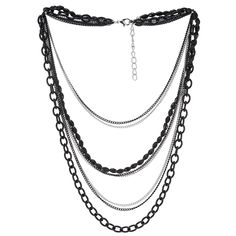 PRICES MAY VARY. Choker Collar Statement Necklace Waterfall Multi-Strand Silver Black Chains Gem Stone Bead String 1)Sizes: Details shown on listing picture 2)Length: 38-42CM(14.96-16.54") 3)Total Weight: 50.8g 4)Material: Alloy; Simulated crystal 5)Package: Jewelry Box with Brand Name COOLSTEELANDBEYOND 1)Sizes: Details shown on listing picture
2)Length: 38-42CM(14.96-16.54")
3)Total Weight: 50.8g
4)Material: Alloy; Simulated crystal
5)Package: Jewelry Box with Brand Name COOLSTEELANDBEYOND Black Gold Chain, Statement Collar Necklace, Necklace Box, Choker Collar, Black Chain, Bead Stringing, Gem Stone, Chain Choker, Multi Strand