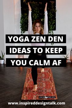 zen den yoga Home Yoga Studio Design Ideas, Green Yoga Room, Yoga Workout Room, Zen Den Decor, Meditation Bedroom Ideas, Den Room Ideas, Zen Den Ideas, Zen Yoga Room, Yoga Bedroom