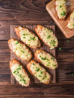 chicken parmesan bread on a wooden cutting board