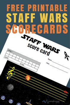 a star wars score card with the title free printable staff wars score cards on it