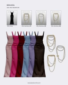 six different types of dresses and necklaces for the simsess woman in your life