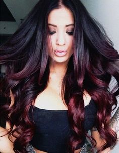 Hair Color Red Ombre, Red Ombre Hair, Dip Dye Hair, Dark Red Hair, Ombré Hair, Burgundy Hair, Ombre Hair Color, Red Hair Color, Hair Envy