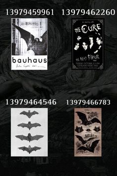 an image of bats in black and white with the words bauhaus on it