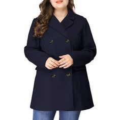 This piece is cut in a double breasted design with six statement buttons on the front. Suitable for female. Throw over jeans for an off-duty look, or with tailored trousers for a polished ensemble. Occasion: Work, Weekend Gathering, Shopping, etc. Body size chart shows fitting size, please check your measurements to make sure the item fits before ordering. Body Size Chart (in inches) International Size----------Chest Girth----------Shoulder Width 1X------------------------46 7/8----------------- Solid Single-breasted Outerwear For Cold Weather, Cold Weather Outerwear With Lapel Collar And Buttons, Solid Outerwear With Button Closure For Winter, Winter Outerwear With Button Closure, Solid Color, Solid Winter Outerwear With Button Closure, Winter Solid Color Double-breasted Outerwear, Cold Weather Double-breasted Outerwear With Double Button, Double-breasted Outerwear With Double Button Closure For Cold Weather, Winter Sweater Coat With Button Closure And Lapel Collar