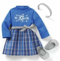 Girls Holiday Outfit, American Girl Toys, Snow Dress, Scrubs Outfit, American Doll Clothes, Girl Toys, Wellie Wishers, American Girl Clothes, Bitty Baby