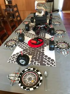 Monster Truck, Race Party DIY Tire Tracks Table Runner - Parties With A Cause