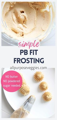 the recipe for simple pefit frosting is shown