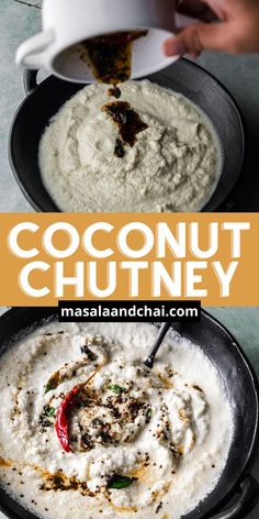 Enjoy the authentic taste of South Indian cuisine with this Coconut Chutney. Made from fresh brown coconut and chana dal, this vegan condiment is ideal for dosa, idli, and more, bringing a spicy, savory flavor to your meals. Idli Dosa, Brunch Items, Chana Dal, Hot Sauces, Coconut Chutney, Vegan Sauces