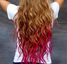 Dip dye Red Hair Tips, Temporary Hair Color, Red Ombre