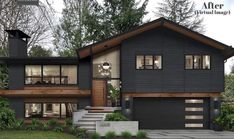 this is an artist's rendering of a modern home in the suburbs of vancouver