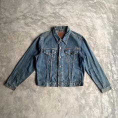 Denim Trucker Jacket 'Big John' MV602 Japan  - Japan - Size LL (look on measurements) - Condition: Good, no stains or holes  Measurements : cm/in * chest 56/22.05 * length 58/22.83 * shoulders 48/18.9 * sleeve length 63/24.8 * hem 51/20.08  Questions? fill free to ask * no refund  !IMPORTANT! information about delivery: fill free to ask about express delivery before order   * Please note that all clothes which I sell are vintage or used and may have signs of imperfection, which in turn adds to i Retro Pre-washed Denim Jacket, Retro Pre-washed Cotton Denim Jacket, Vintage Denim Blue Single-breasted Denim Jacket, Vintage Blue Pre-washed Denim Jacket, Denim Trucker Jacket, Blue Pre-washed Denim Outerwear, Trucker Jacket, Mens Jackets, That Look