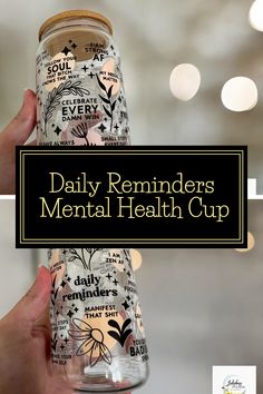 Raise a toast to positivity with our Daily Reminders 16 oz Beer Can Glass! This eye-catching and functional glass is perfect for adding a little motivation to your everyday life. It's not just a glass, it's a daily dose of inspiration that's easy to see, hard to forget, and impossible to resist. Grab yours today and enjoy every sip with a smile knowing that you are starting your day on the right foot. Daily Reminders, Cup Design, Daily Reminder