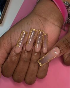 Brown Acrylic Nails, Long Acrylic Nails Coffin, Glam Nails