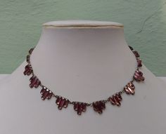 "This vintage unmarked Czech necklace measures approximately 15-5/8\" (39.7 cm) in length and weighs 15.1 grams. Very nice condition." Purple Art Deco Necklace For Gift, Czech Necklace, Mirror Necklace, Crystal Necklaces, Turquoise Cuff, Vintage Navajo, Faceted Glass, Magpie, Photo Bracelet